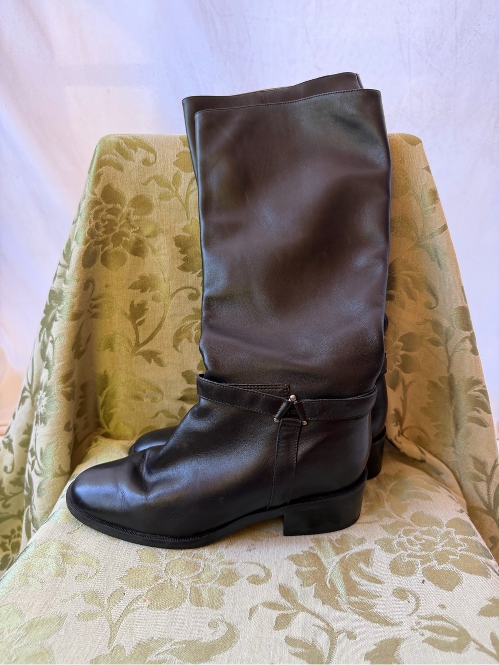 Vintage Lord + Taylor Classic Black Leather Knee-High Riding Boots